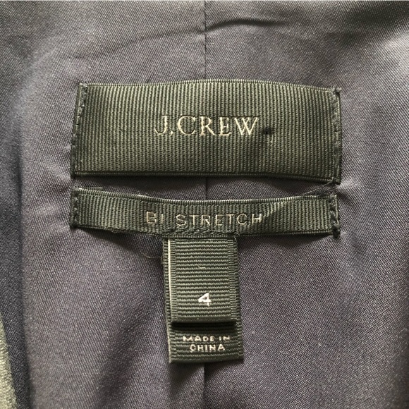 J. Crew Bi Stretch Wool Blend Open Front Blazer Jacket in Grey - Picture 9 of 12